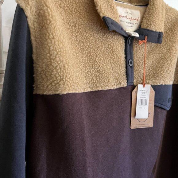 BNWT Weatherproof Vintage Knit and Sherpa Mixed Pullover Sweater (L) - Picture 2 of 6